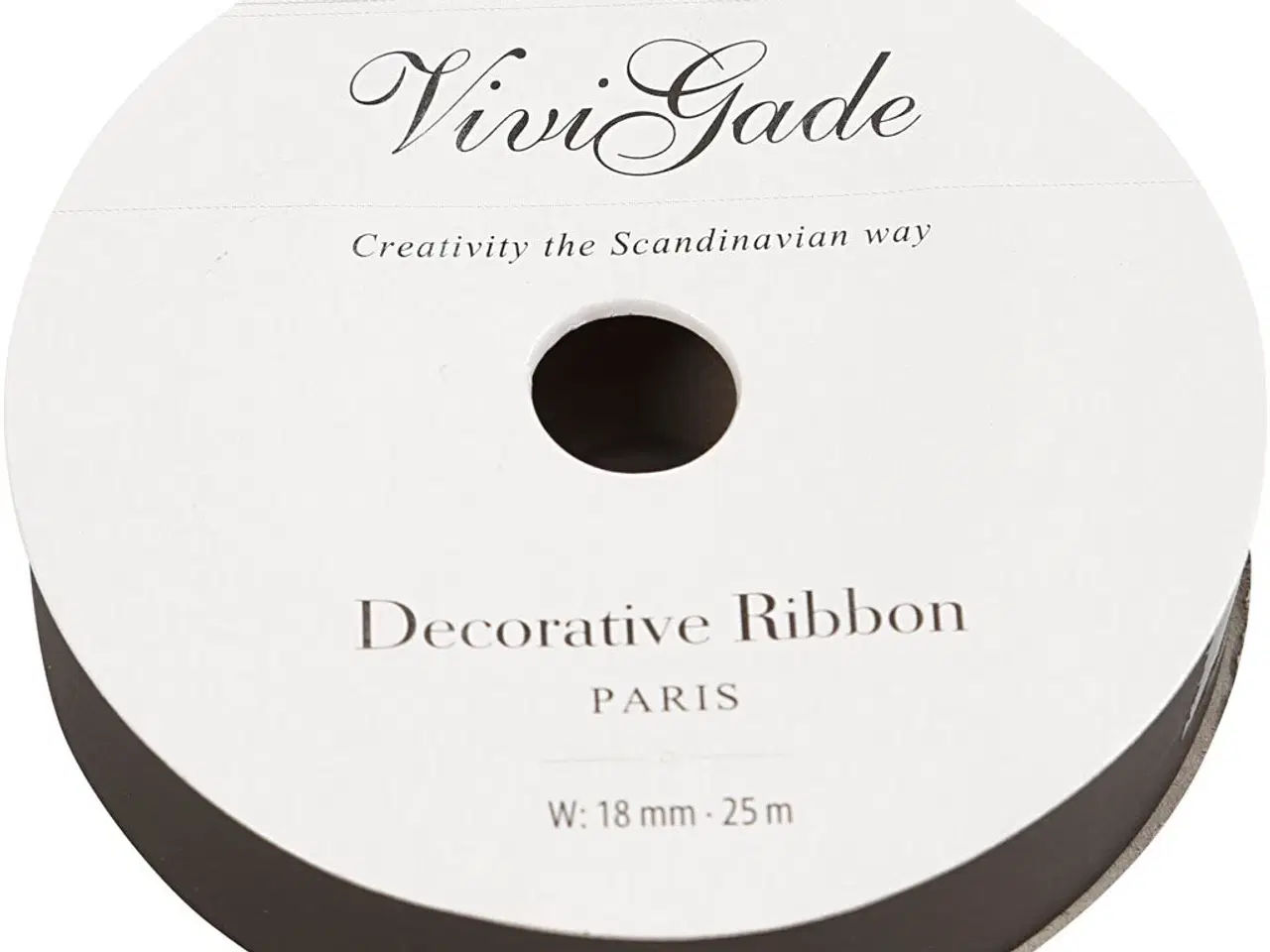 Billede 1 - Mat Sort Gavebånd 18 mm - 25 meter Kvalitet