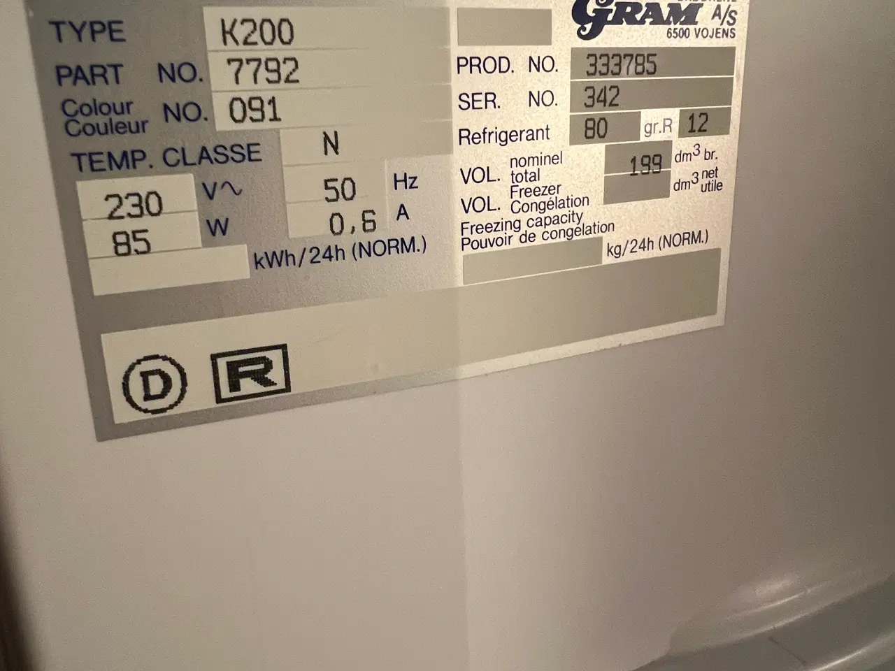 Billede 2 - Gram køleskab 