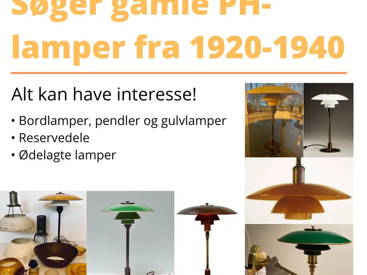 Billede 1 - SØGES: ældre PH-lamper