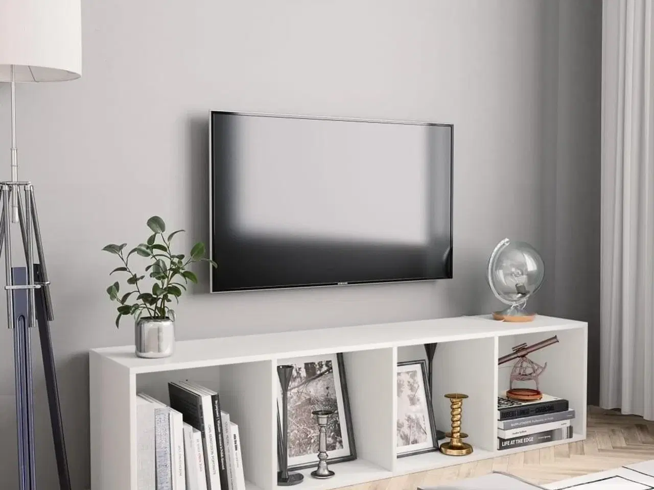 Billede 1 - Bogskab/tv-skab 143x30x36 cm hvid