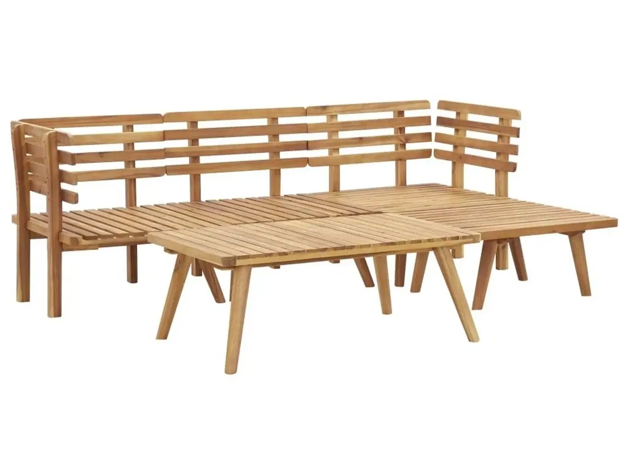 Billede 4 - Loungesæt til haven 5 dele massivt akacietræ