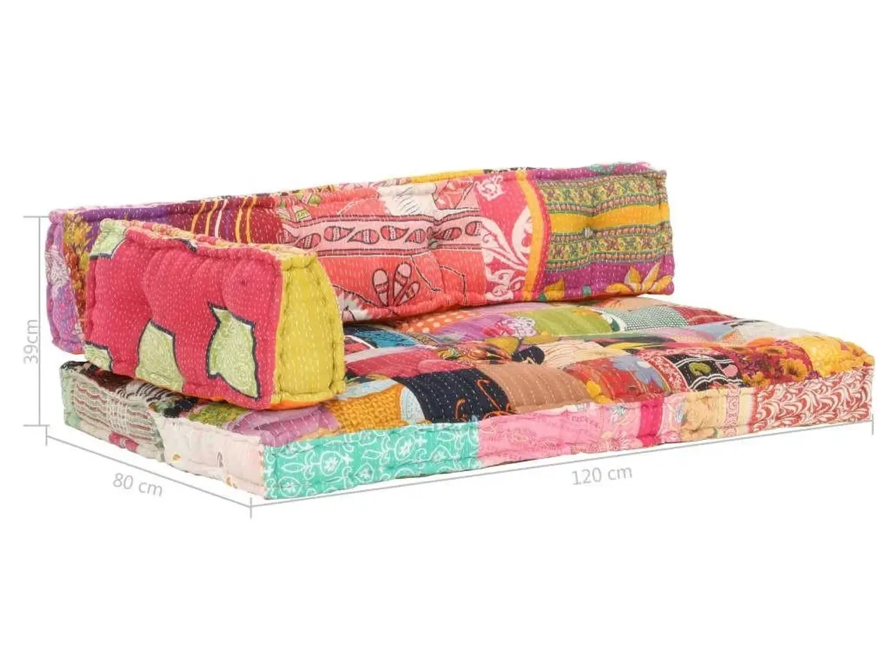 Billede 5 - Hynde til pallesofa stof patchwork flerfarvet