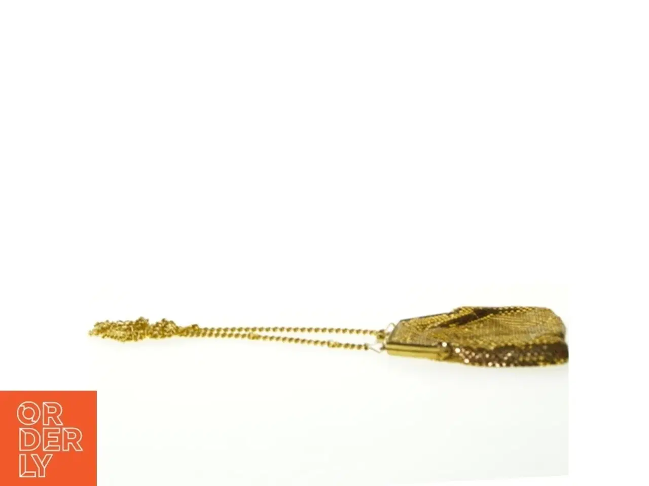 Billede 4 - Selskabstaske i guld-metal med lang kæde (str. 15 x 14 cm)