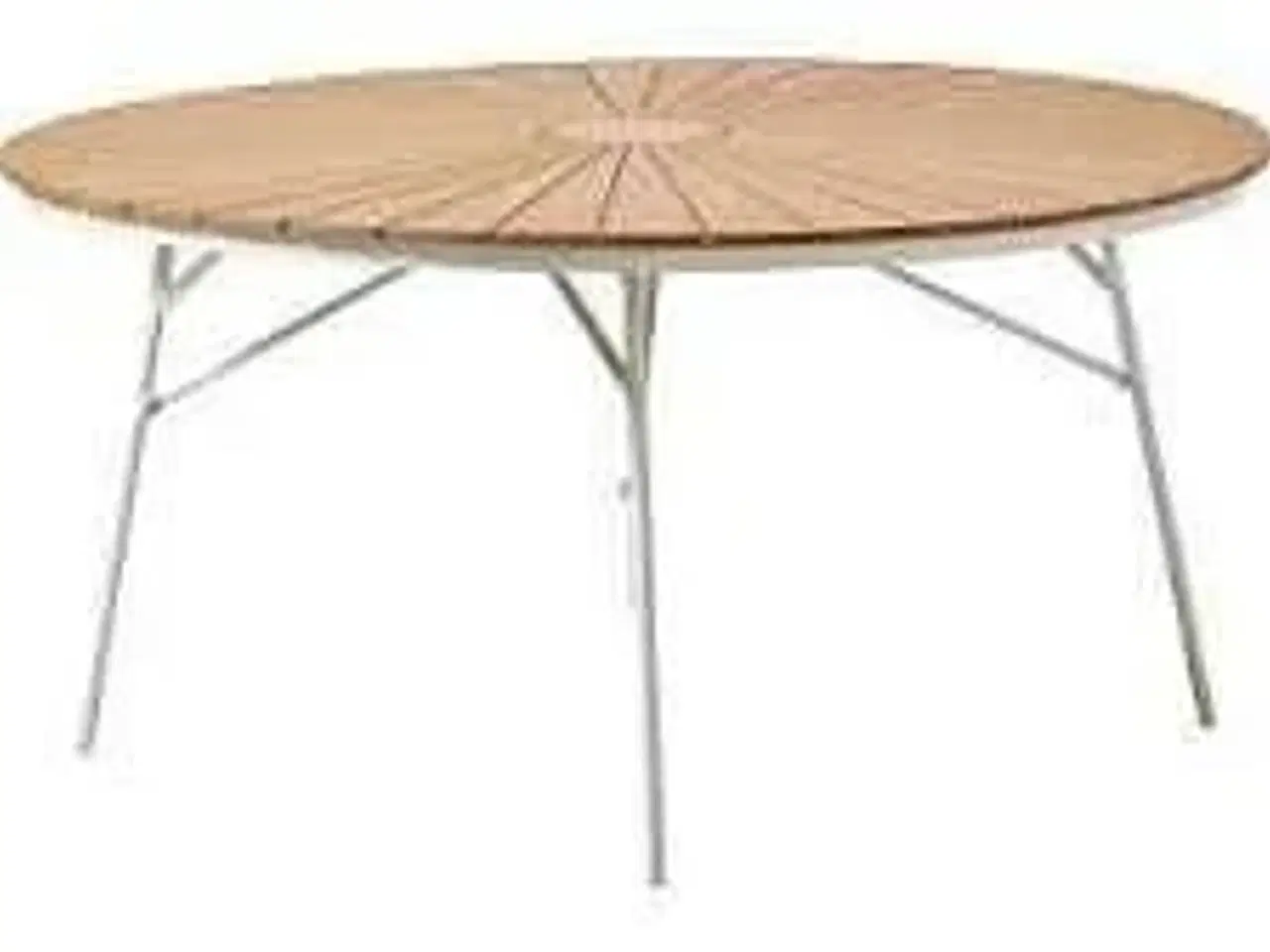 Billede 2 - Kerteminde teak - nonwood havebord Ø150 cm, hvidt stel