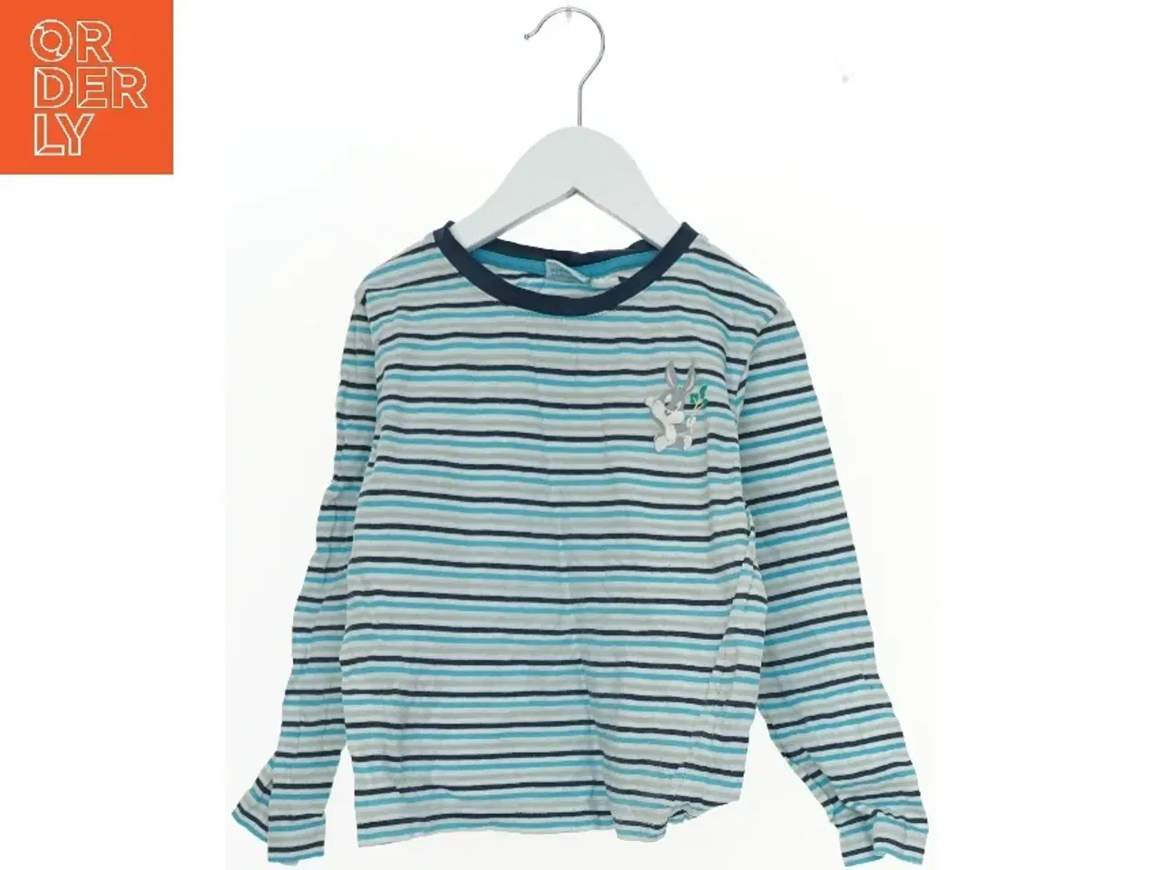 Billede 1 - Stribet børnebluse med Bugs Bunny motiv fra Looney Tunes (str. 116)