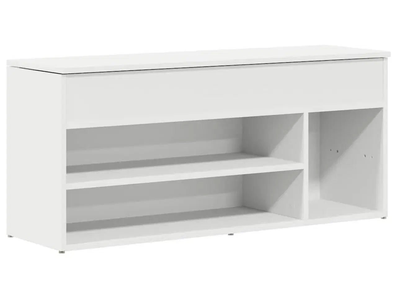 Billede 2 - Skobænk 102x30,5x45 cm konstrueret træ hvid