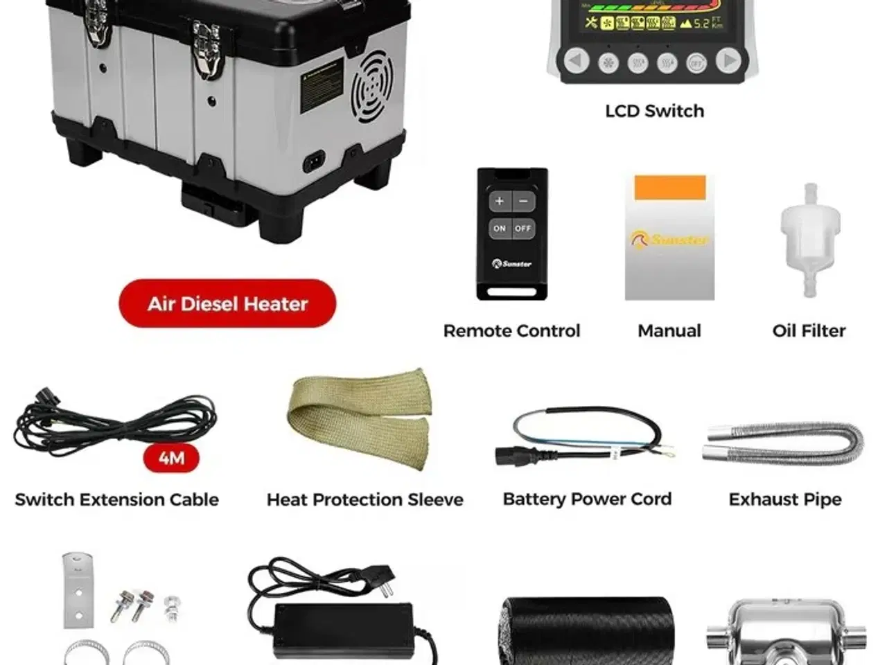 Billede 2 - Sunster oliefyr TB10 8kW 12/24V Bluetooth Kinafyr