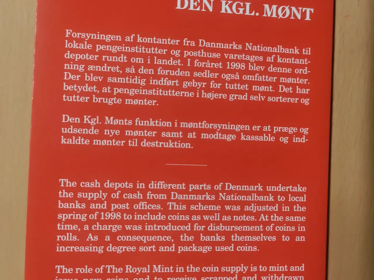 Billede 2 - Dansk møntsæt fra Den kgl. Mønt.årgang 1998