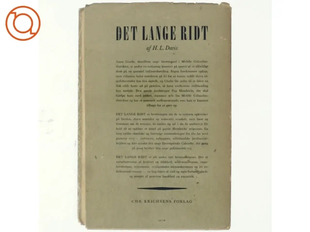 Billede 3 - Det lange ridt af H.L. Davis (bog)