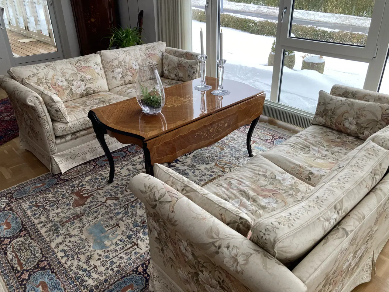 Billede 1 - Londonsofaer med påfugle stof