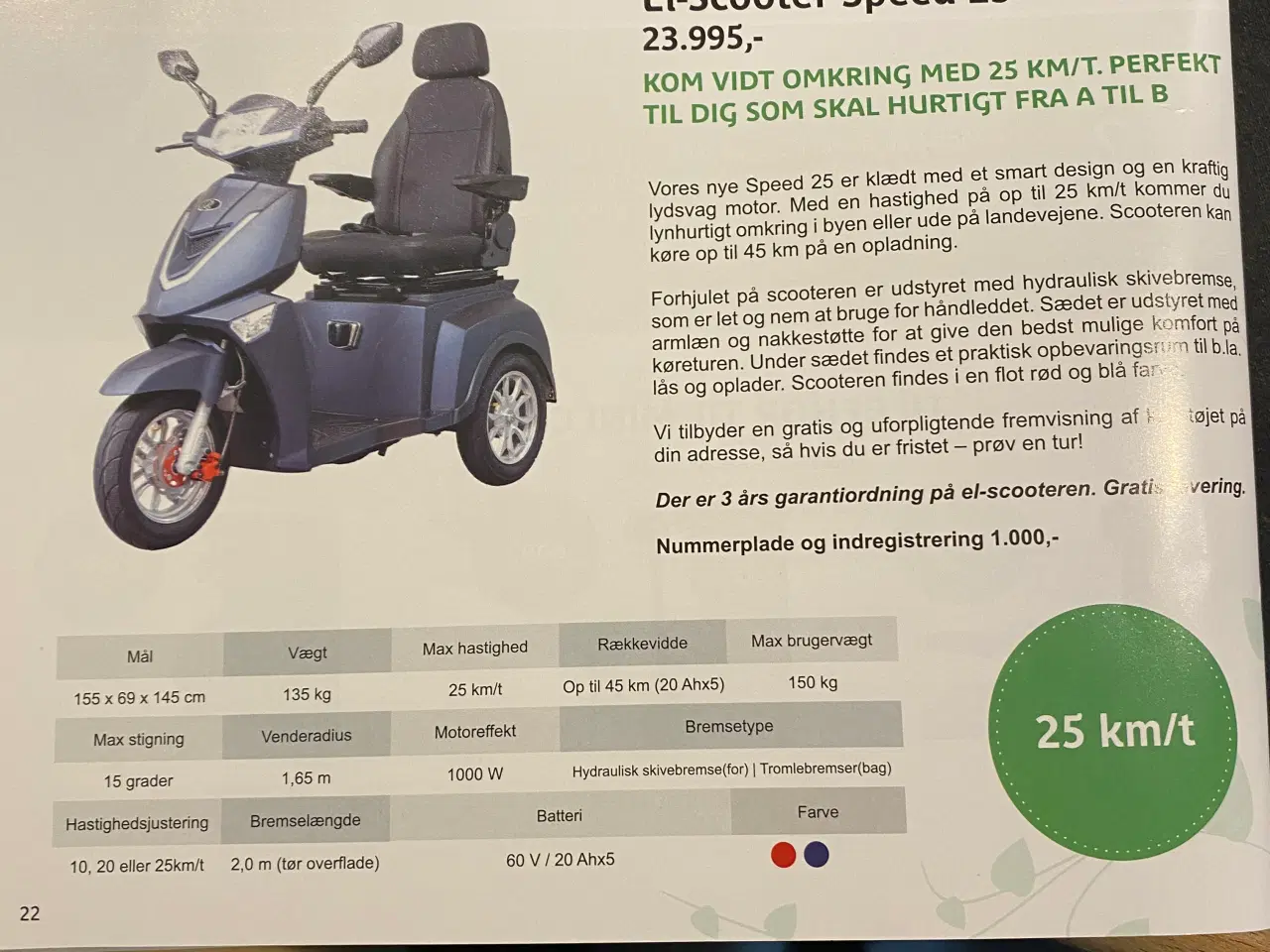 Billede 8 - Lindebjerg Speed 25 Elscooter