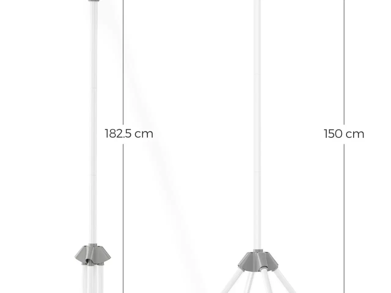 Billede 6 - Tørrestativ til tøj foldbart stativ med 3 roterbare arme, 4 ben, rustfrit stål, 150 cm, grå/hvid