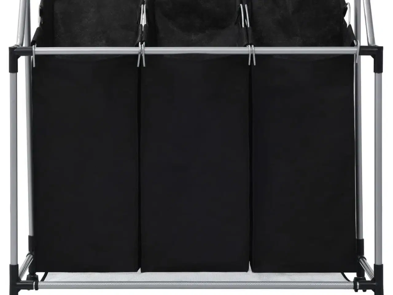 Billede 2 - Vasketøjskurv med 3 poser stål sort