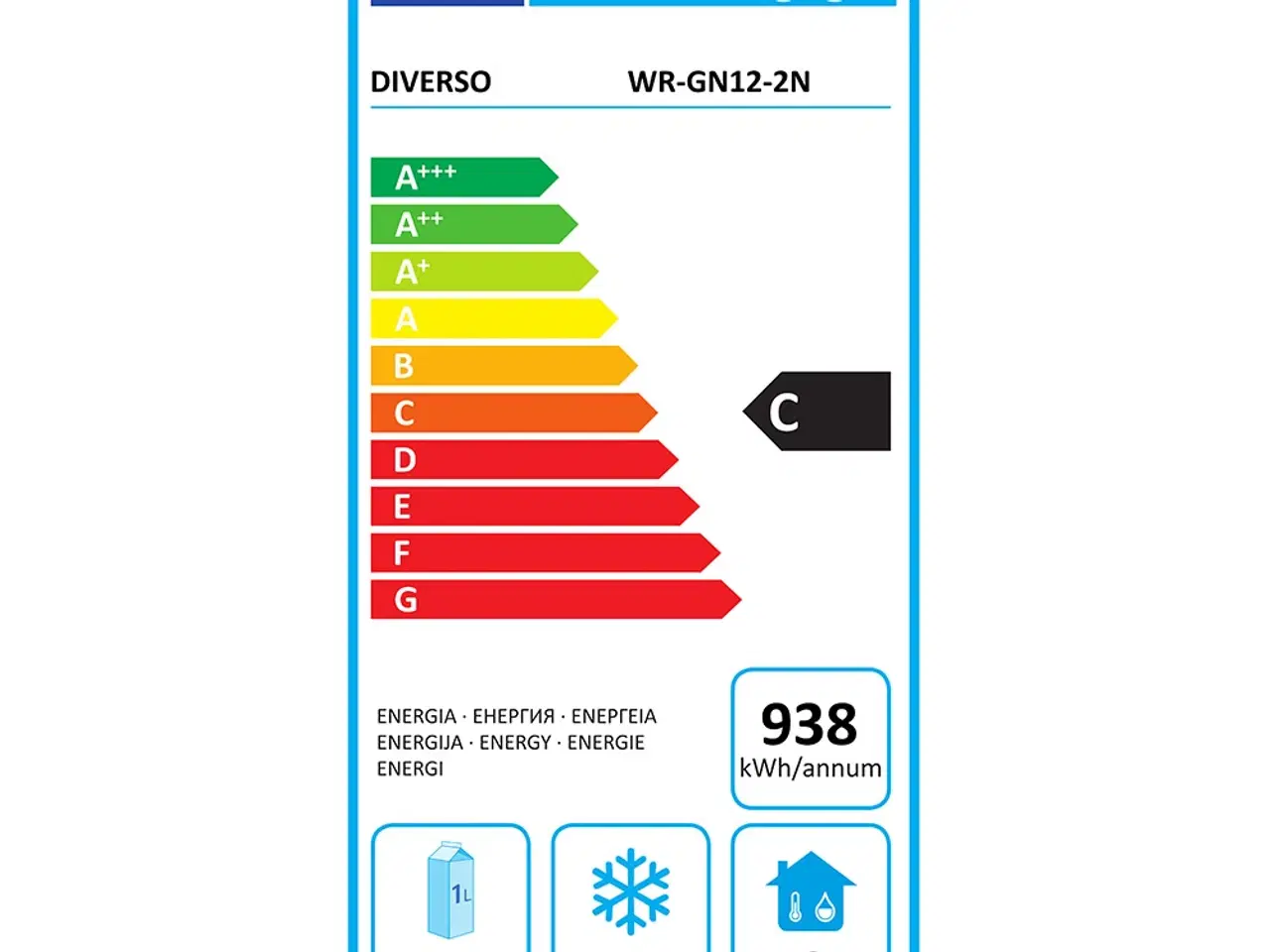 Billede 3 - Industrikøleskab 1200 Liter (GN 2/1) – AISI 304