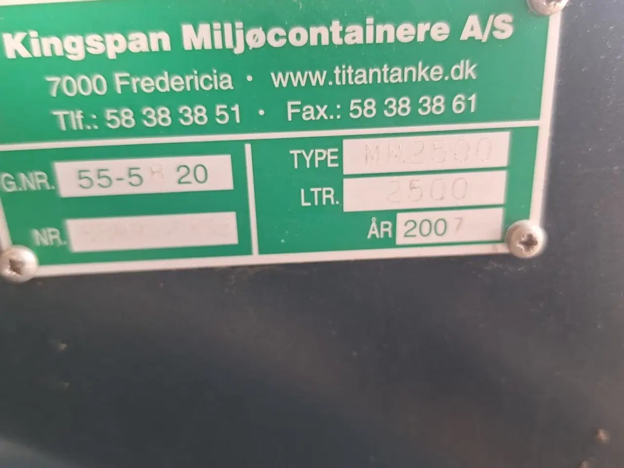 Billede 4 - Dieseltank 2500 l m. Pumpe