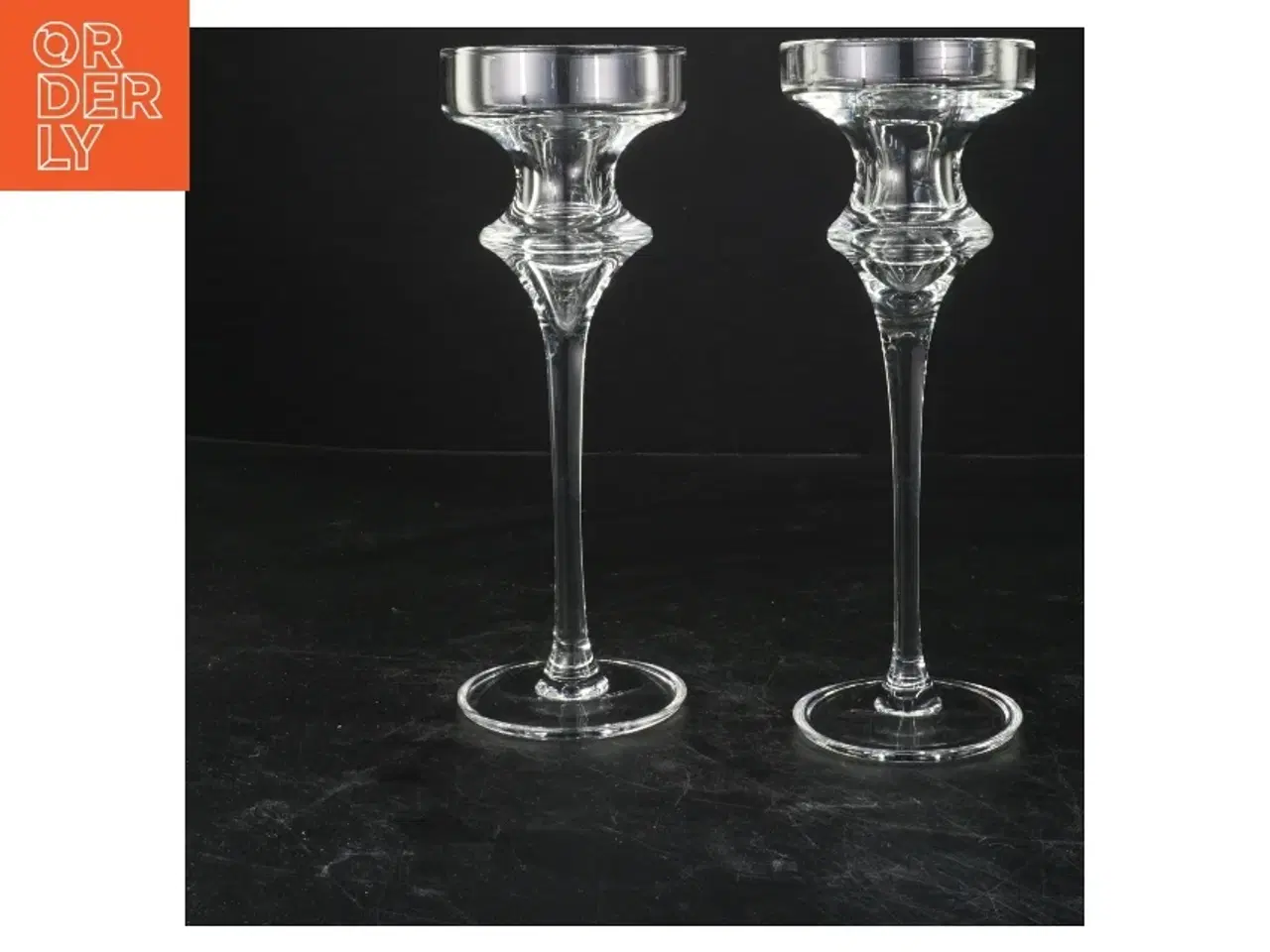 Billede 1 - Glas lysestager, 21x8 cm (str. 21x8 cm)