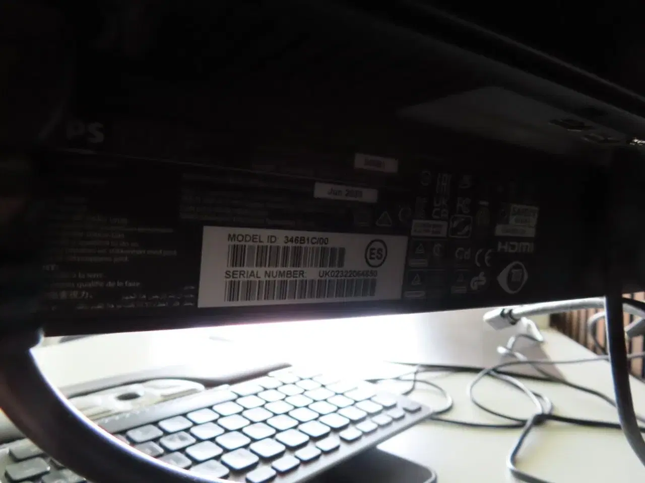 Billede 5 - 34" curvet monitor, PHILIPS 346B1C, tastatur og rullemus