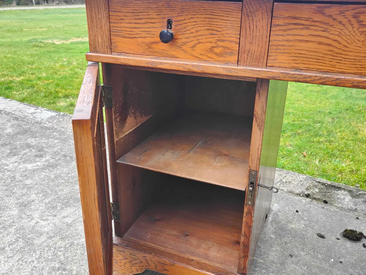 Billede 6 - Fin gammel skrivebord i egetræ