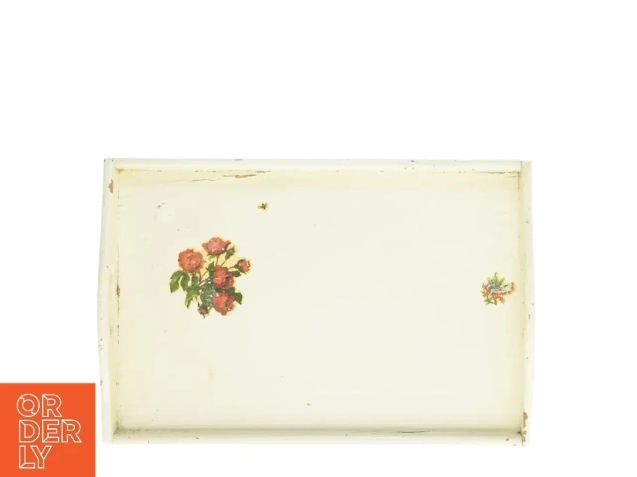 Billede 1 - Vintage bakke med rosenmotiv (str. 50 x 34 x 5 cm)