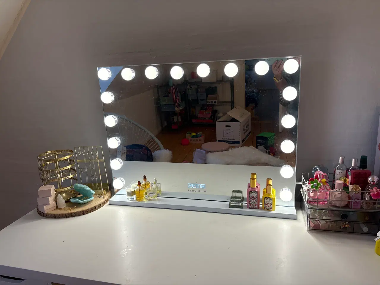 Billede 1 - Spejl med lys og højtalere