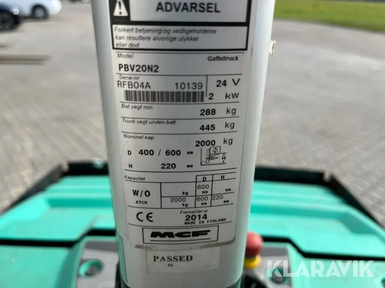 Billede 6 - El palleløfter Mitsubishi PBV20N2