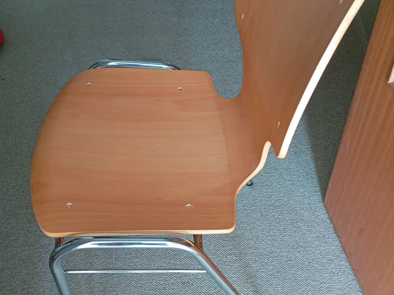 Billede 4 - Stabel stole krom stel sæde i formspændt bøg