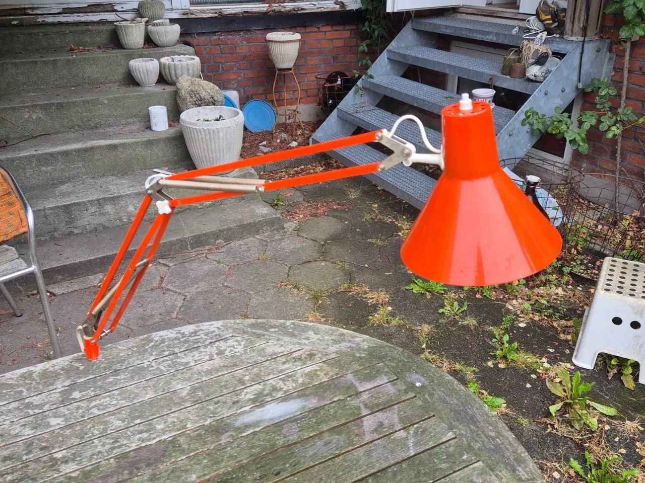 Billede 10 - Orange arkitektlampe med et rødligt strejf 