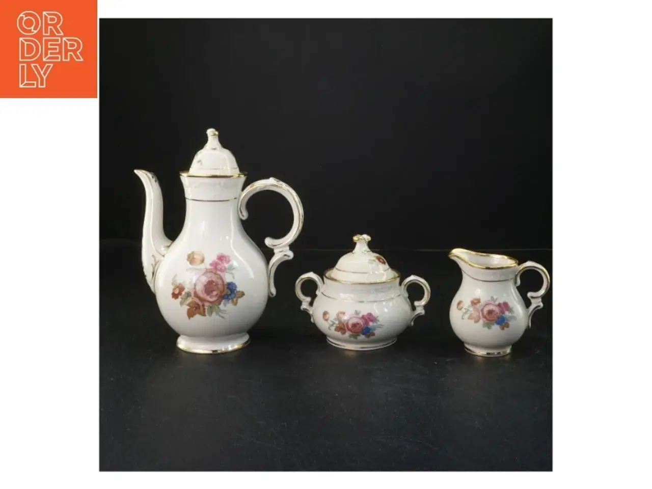 Billede 1 - Rosenborg Porcelæn kaffekande sukkerskål flødekandefra KPM (str. 20x16&9x13&9x8 cm)