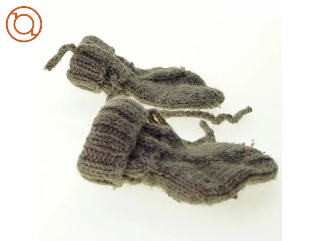 Billede 2 - Hjemmestrikkede uldsokker til baby (str. 10 x 5 cm)