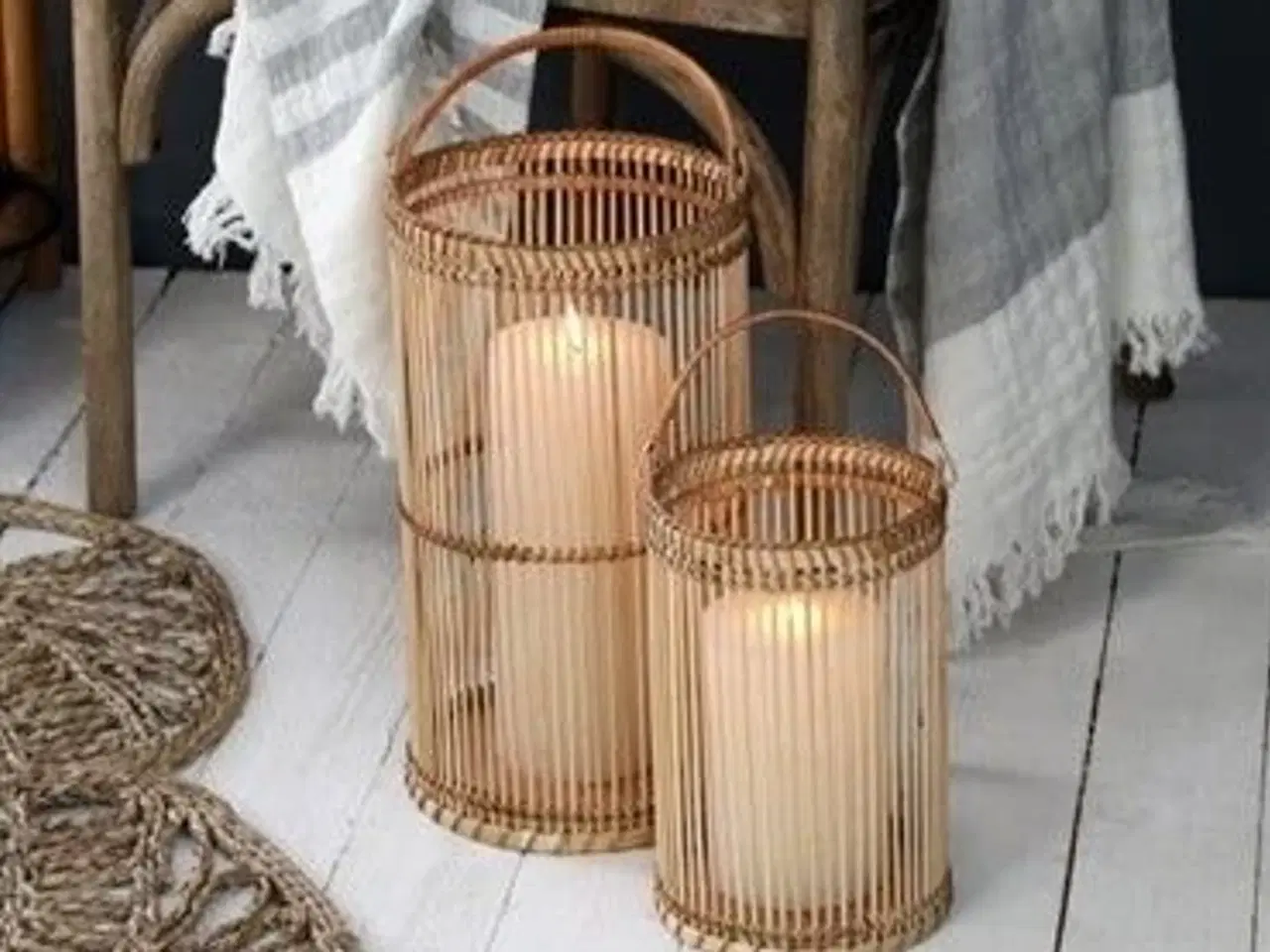 Billede 2 - Lanterne i bambus med håndtag
