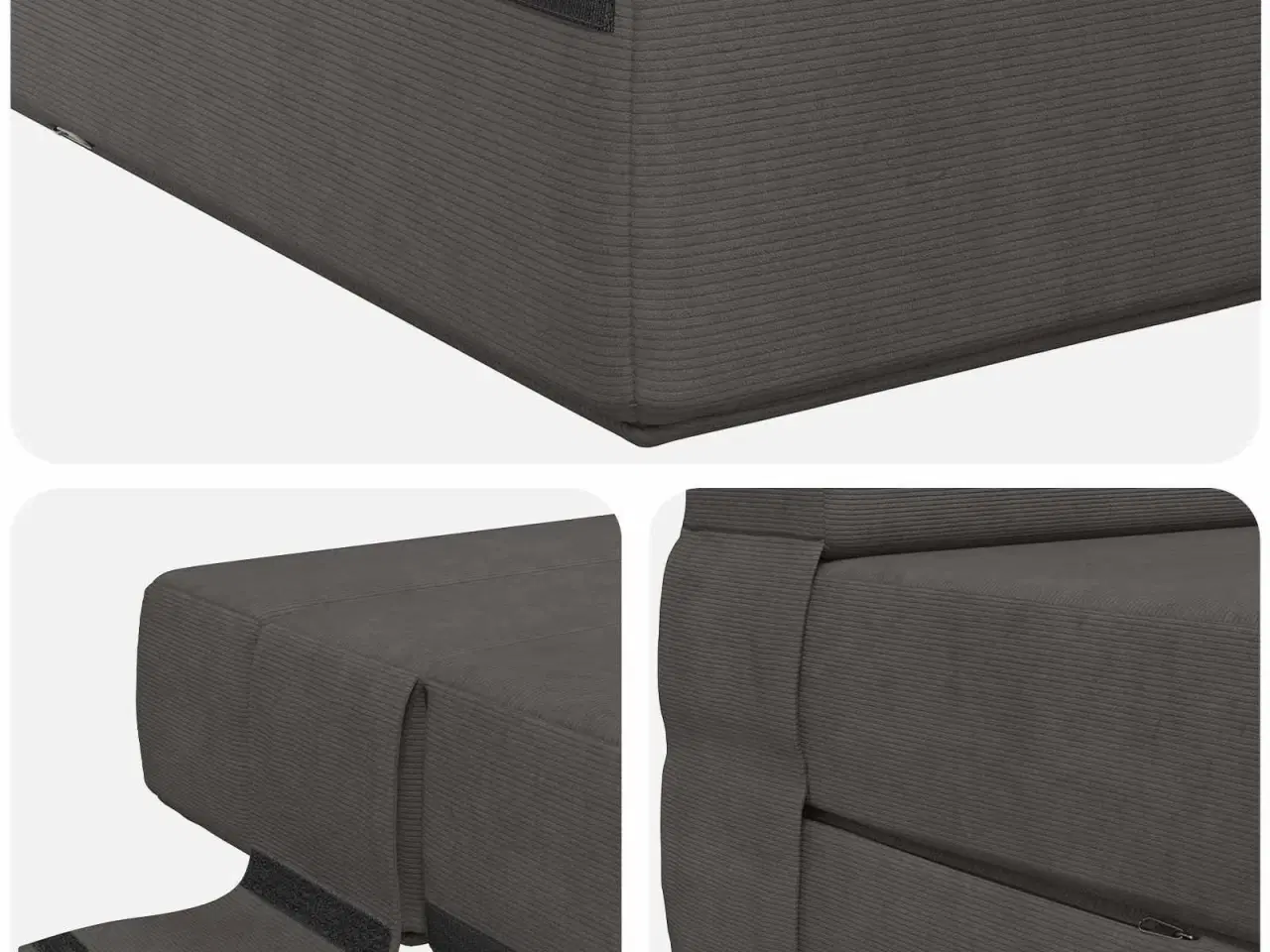 Billede 5 - Foldesofa seng Mørkegrå 190 x 70 x 15 cm Velourstof