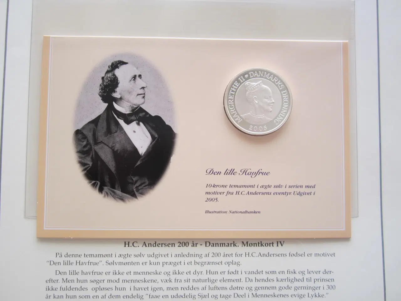 Billede 1 - Sølvmønt H.C. Andersen "Den grimme Ælling"