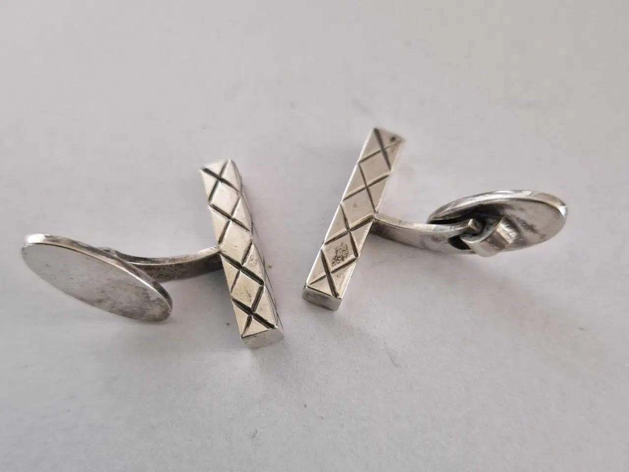 Billede 1 - Vintage sterling manchetknapper I harlekin design 