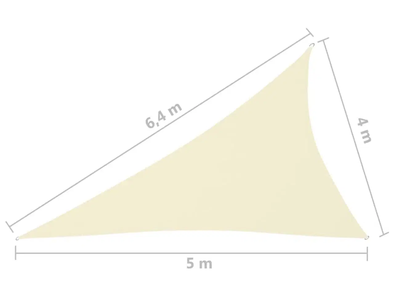 Billede 6 - Solsejl 4x5x6,4 m trekantet oxfordstof cremefarvet