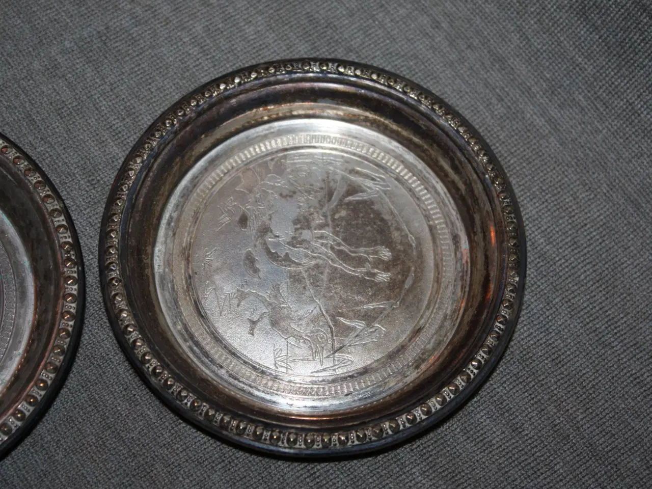Billede 3 - Flaskebakker / Glasbakke i sølvplet diam 10 cm