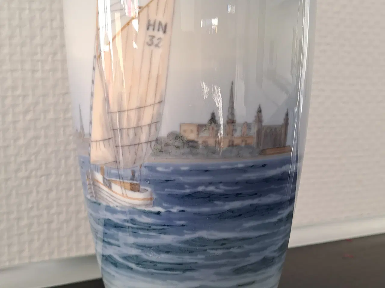 Billede 1 - Royal copenhagen vase med sejlskib