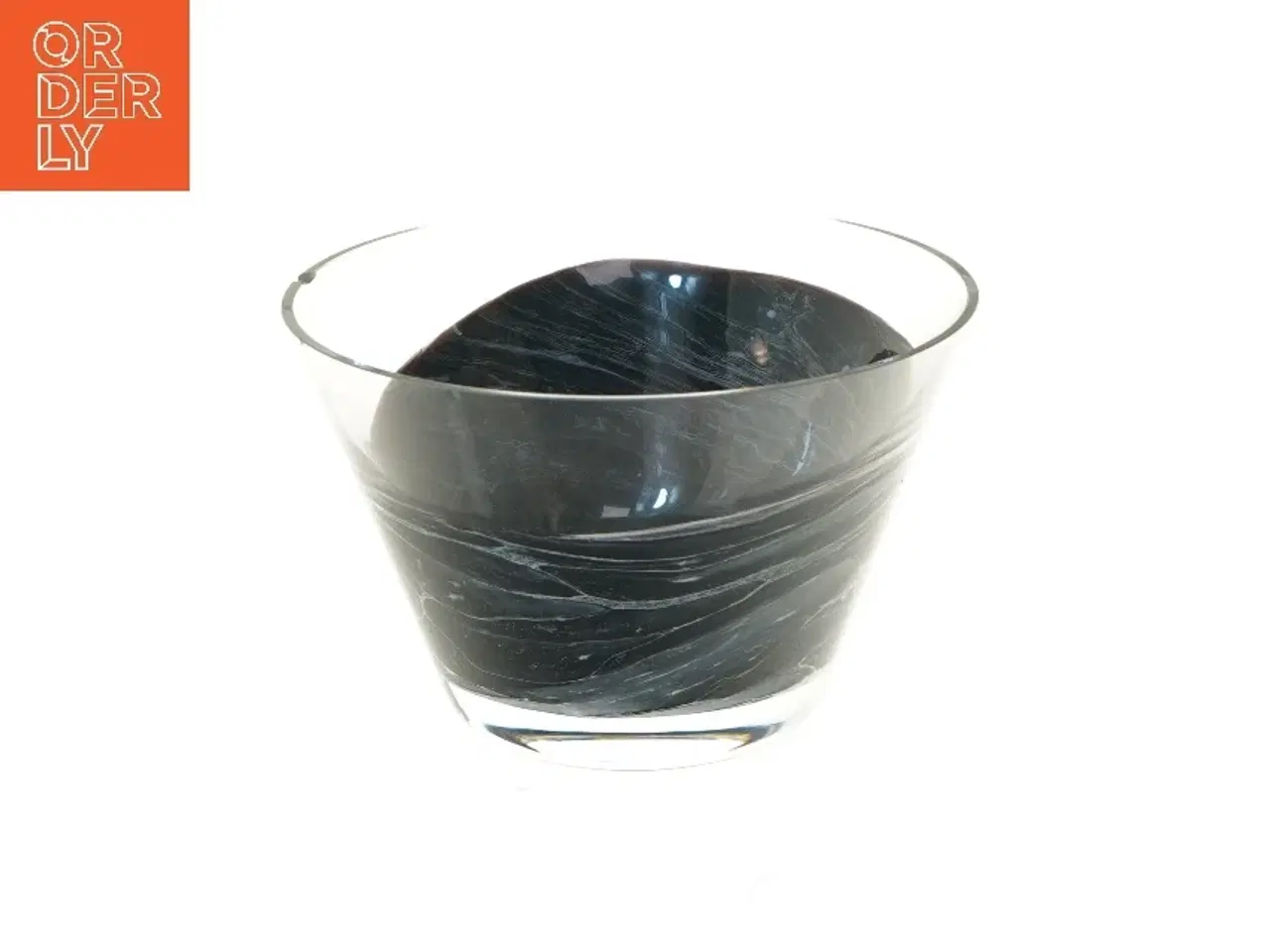 Billede 1 - Glas vase med marmoreret mønster (str. Ø 19 cm)