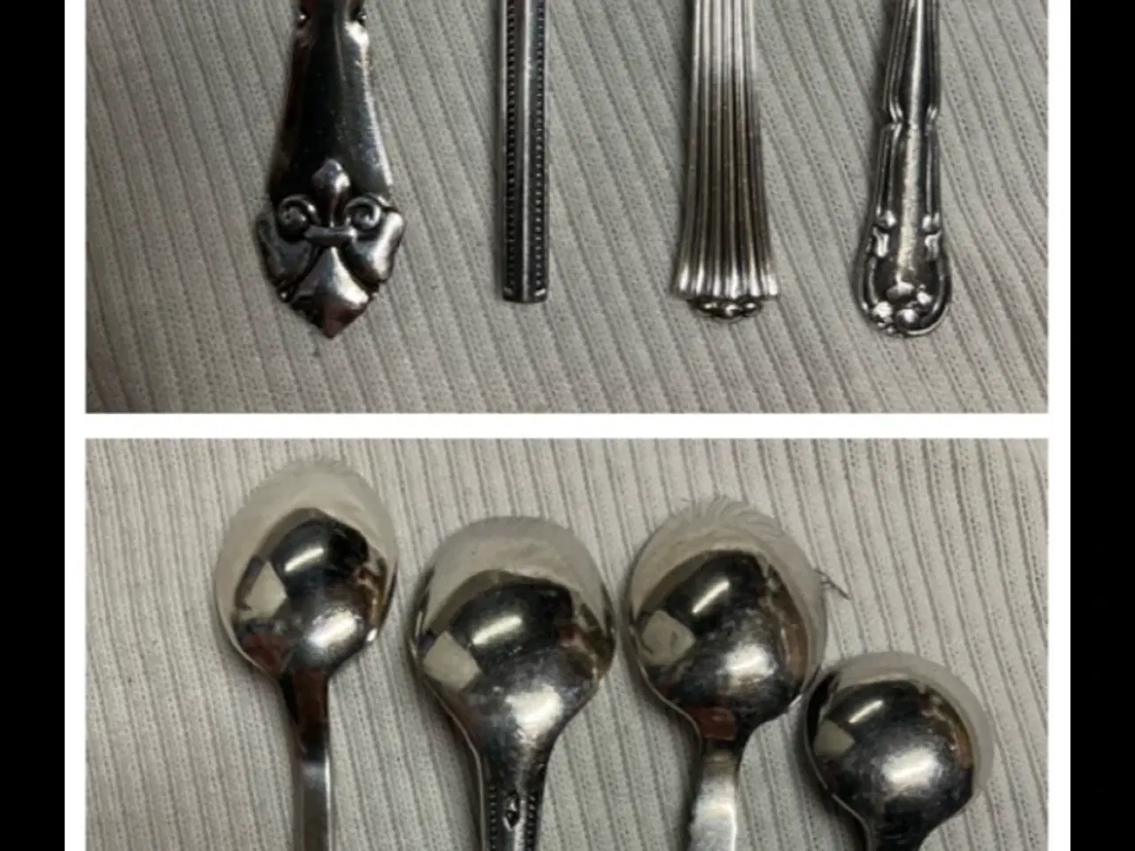 Billede 2 - 4 saltskeer i pletsølv 