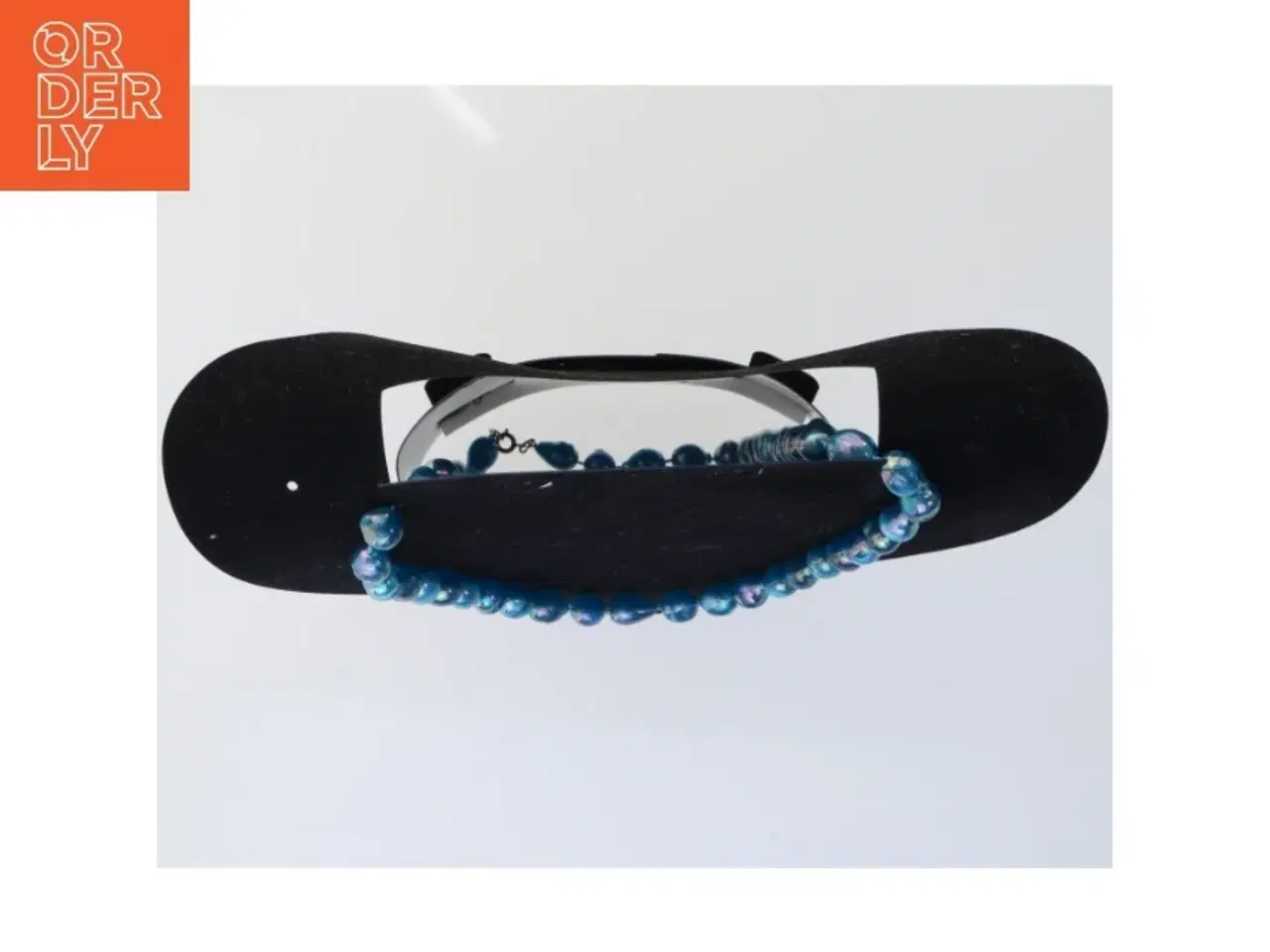 Billede 2 - Blå perlehalskæde (str. 82 cm)