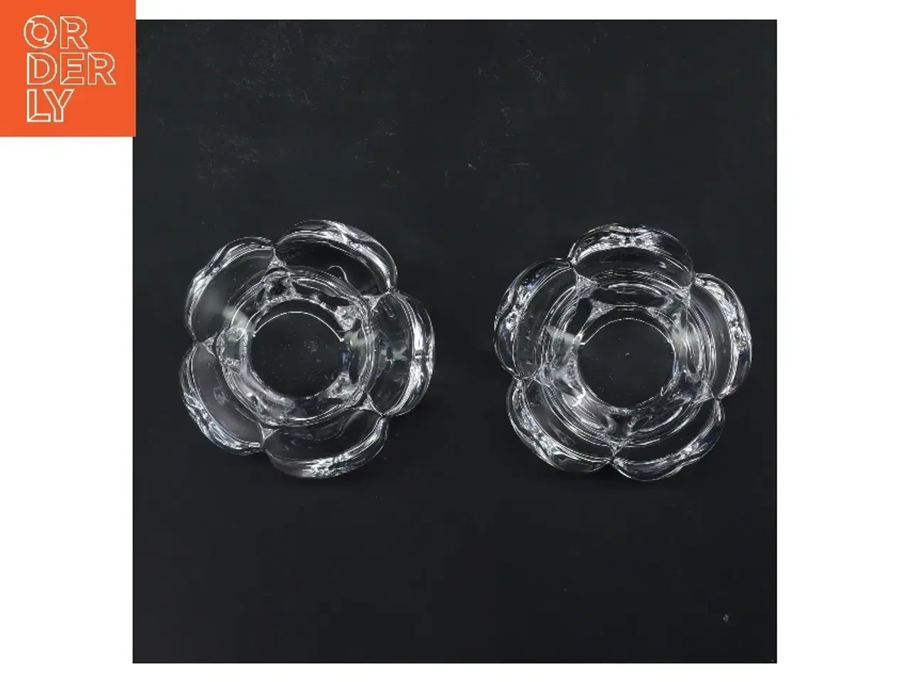 Billede 2 - Glas lysestager 2 stk (str. 2 stk 9,5 cm)