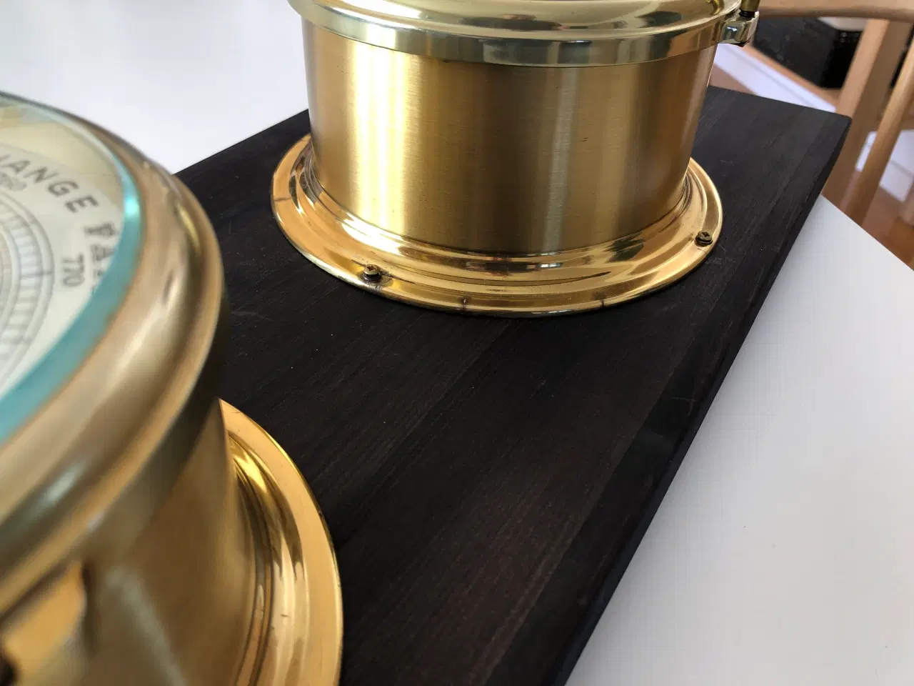 Billede 8 - Schatz skibsur og barometer på bejset plade