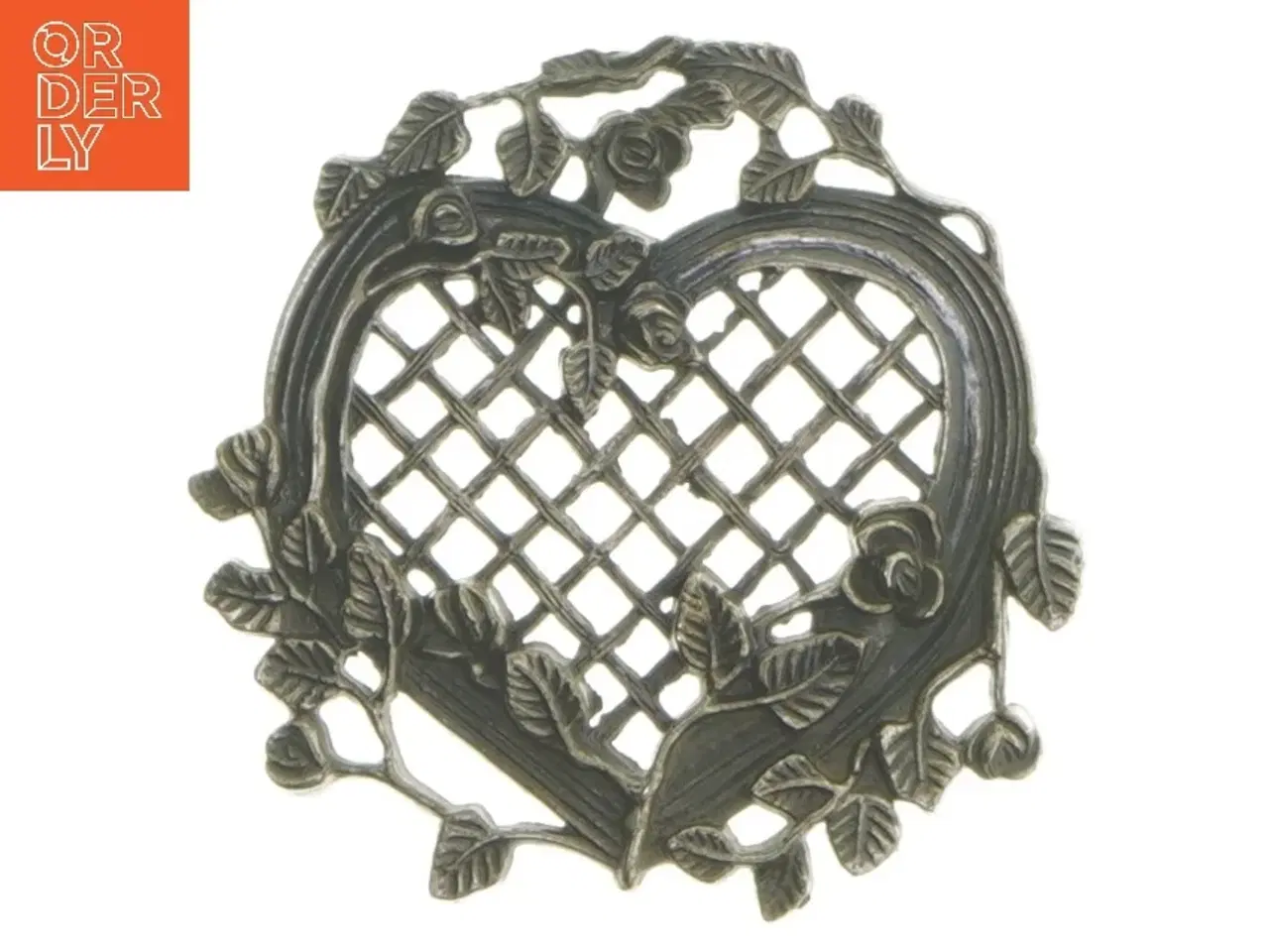 Billede 1 - Dekorativt hjerteformet ornament (str. 8,5x8,5 cm)