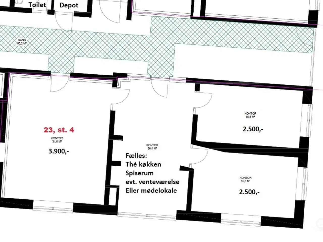 Billede 3 - Fleksibelt kontor med mange faciliteter til leje.