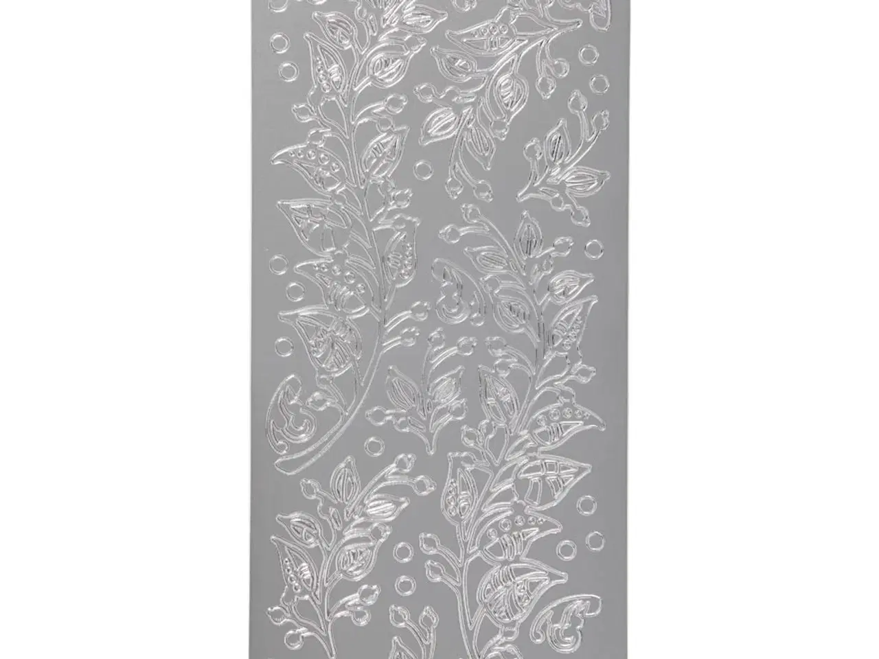 Billede 1 - Sølv Folie Stickers med Blade - 10x23 cm