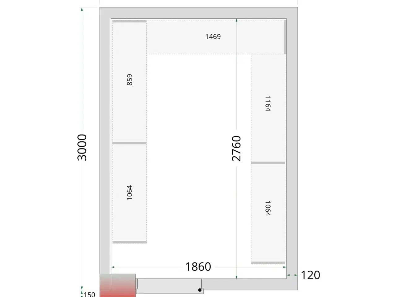 Billede 2 - Tefcold Fryserum – 2100 x 3000 x 2200 mm