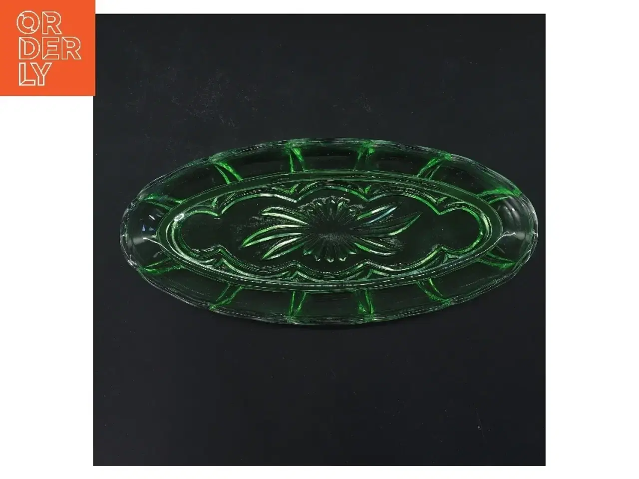 Billede 2 - Grøn glasfad (str. 27 cm)