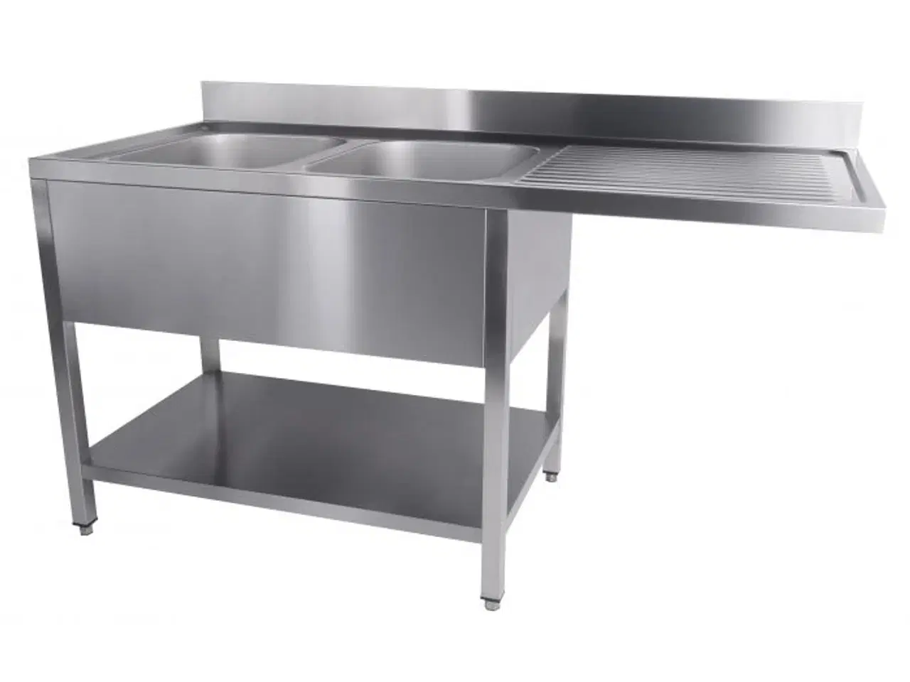 Billede 1 - Stålbord med vask – 160x70x85 cm