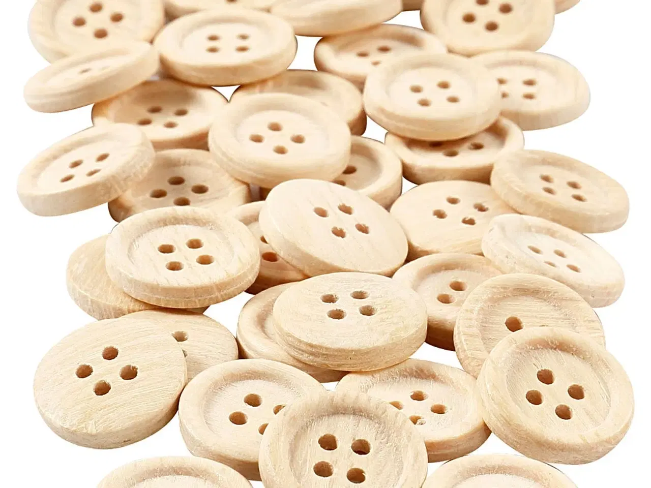 Billede 1 - Træknapper 18 mm, 4 huller - 40 stk. i pakke