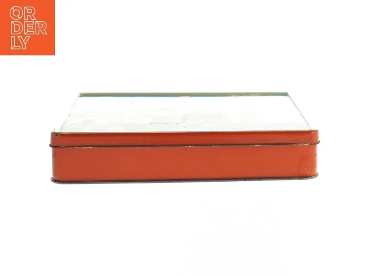 Billede 3 - Metalæske med sejlskibsmotiv (str. 20,5x17 cm)