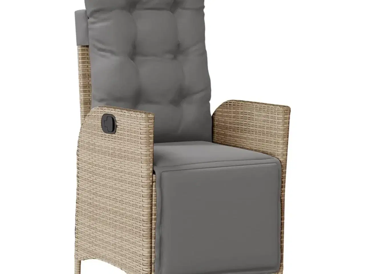 Billede 4 - Havestole 2 stk. lænefunktion og fodstøtte polyrattan beige